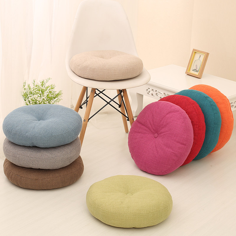 Cotton Hemp Bushel Cushion Thickened Round Cloth Art Balcony Day Style Tatami Floating Window Cushion Yoga Big Ground Mat