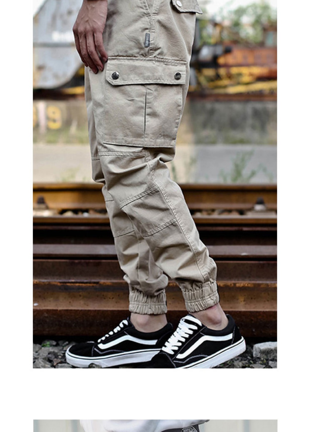Tide thương hiệu nhiều túi áo liền quần nam đường phố hip-hop lỏng lẻo quần kín chân quần Harlan xà chân quần áo nam hàng hiệu
