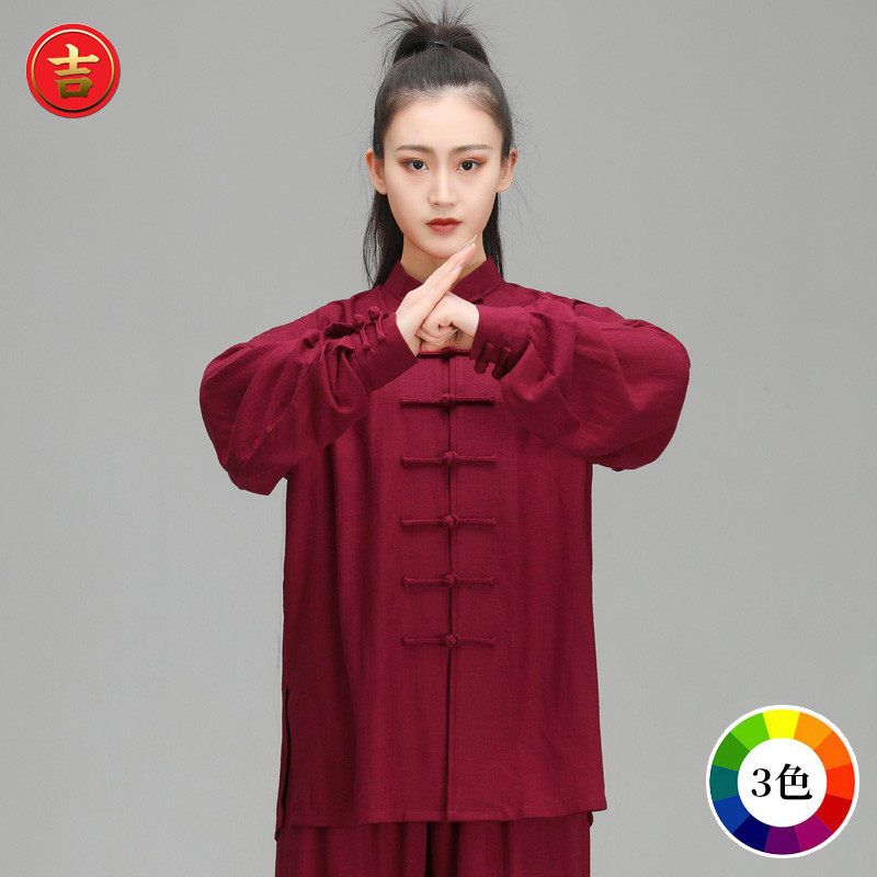 Tai Chi suit men's and women's loose spring and autumn suits handmade traditional Chinese practice clothes competition performance clothes new