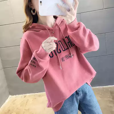 Sweater women plus velvet hooded new spring and autumn thin tide ins loose Super fire cec top pullover coat thick shirt
