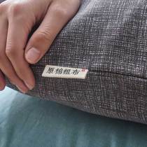 Pillow cover a pair of pure cotton old coarse cloth pillow cover leather 100 cotton latex adults thick large net red summer