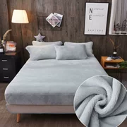 San hô lông cừu giường flannel trải giường đơn mảnh đặt dày bảo vệ ấm bìa mùa đông bụi 1.8x2.0m