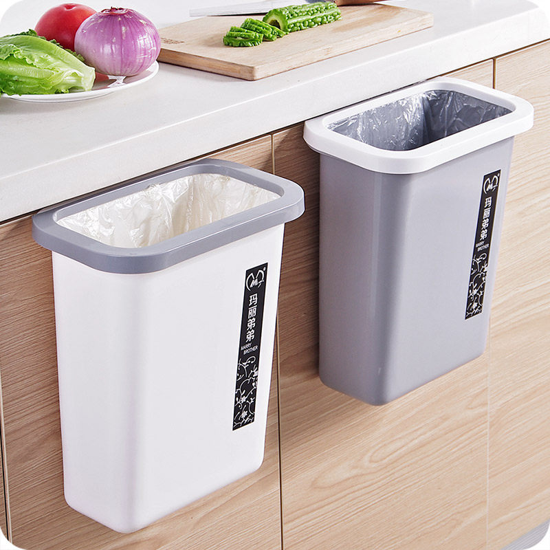 Kitchen trash can Cabinet door hanging vegetable peel classification garbage basket Household bathroom wall-mounted garbage can
