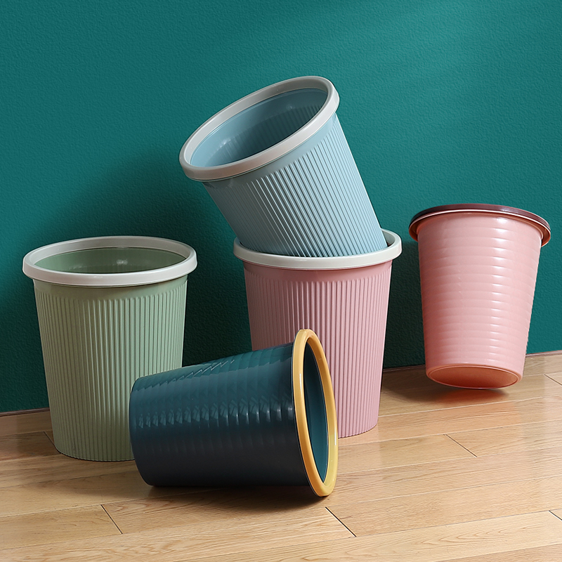 Uniju trash can home toilet bathroom press circle kitchen bedroom large capacity commercial office waste paper basket