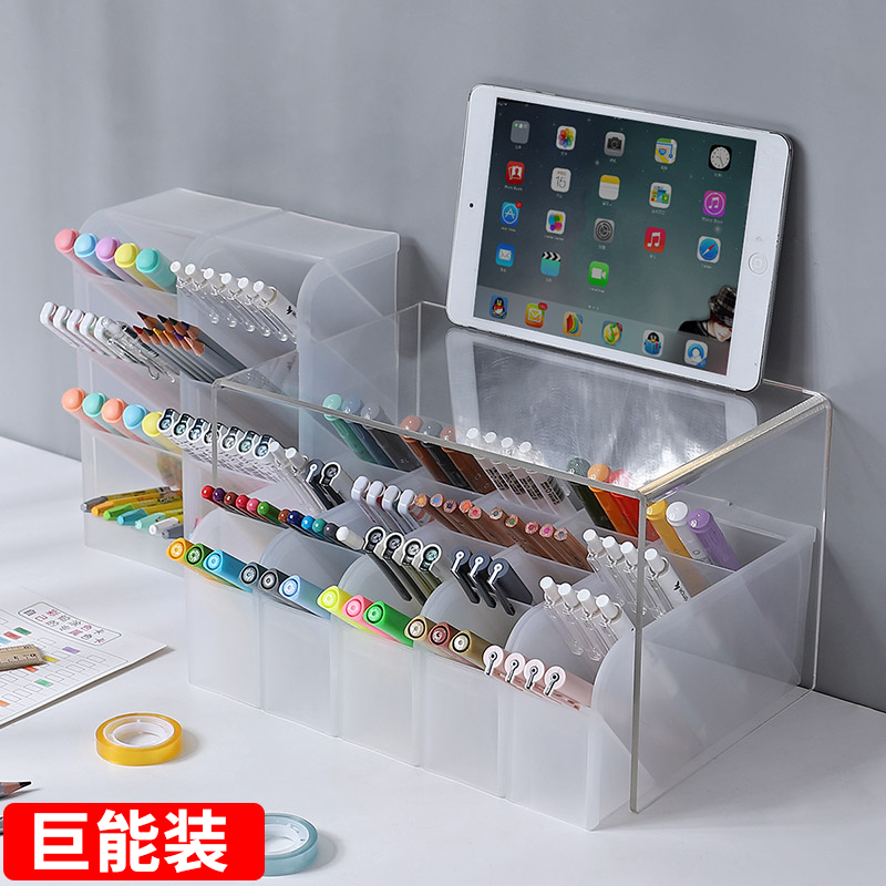 Diagonal pen holder office desktop storage box desk stationery office supplies makeup box makeup brush storage