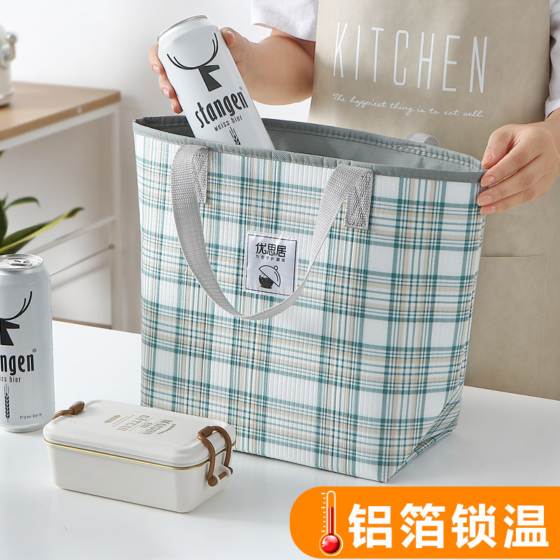 Thick insulation bag large capacity aluminum foil office worker lunch bag with rice bag student lunch box large Hand bag bag