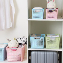 Plastic storage basket bathroom kitchen storage basket snacks cosmetics sundries seasoning imitation rattan storage basket