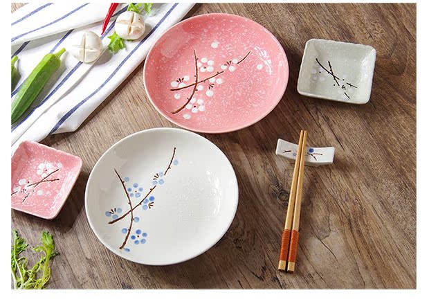 Sáng tạo mận gốm tấm Món ăn phương Tây Bộ đồ ăn gia đình Tấm bông tuyết men Đĩa gốm Tấm đĩa sâu khay đựng thức ăn