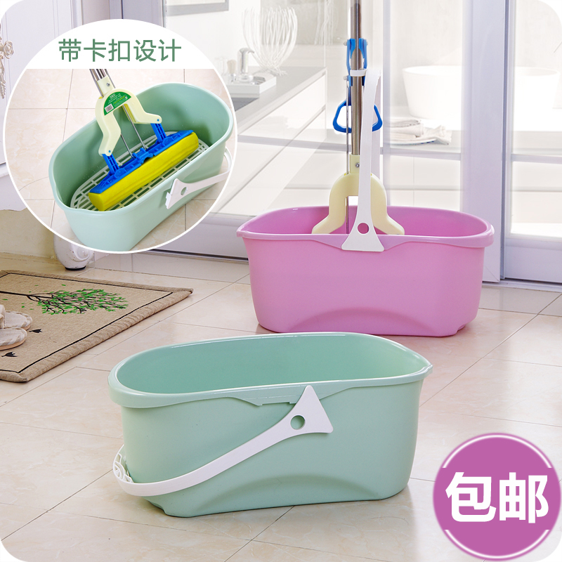 Uxju rectangular mop bucket Home old-fashioned mop bucket squeeze bucket thick plastic bucket wash mop bucket