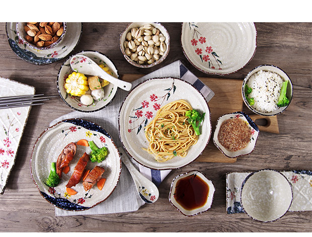 Yousiju món ăn gốm sứ Nhật Bản sáng tạo tuyết tấm đĩa tấm hộ gia đình bộ đồ ăn tròn đĩa tấm ăn sáng dĩa inox