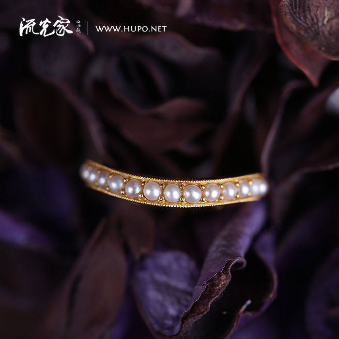 Stream Light Home Quality Pearl Strip Ring Ring Ring Natural 2mm Minimal Freshwater Pearl 925 Silver Inlay