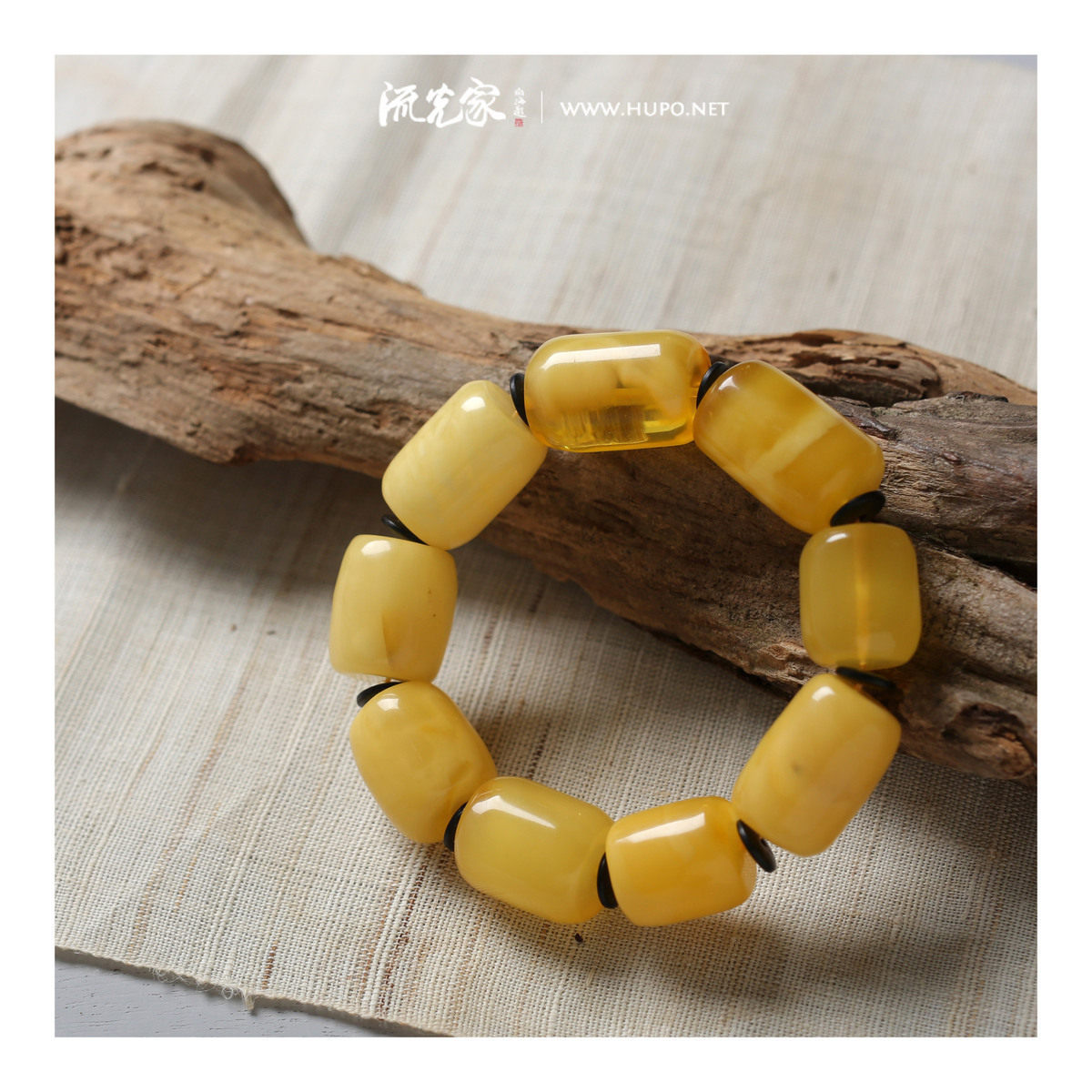 Streamer Home 15mm Natural Beeswax Bucket Bead Bracelet Handheld Raw Ore Polishing Comes with NGTC National Inspection Certificate #3