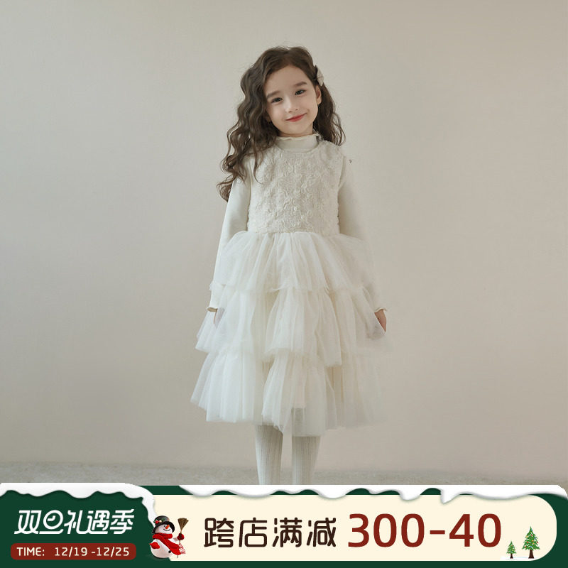 Girl Gush Vest Dress 2023 Autumn Winter New Children Small Balsamic princess Liandress Dress Baby Fashion Dresses Dress-Taobao