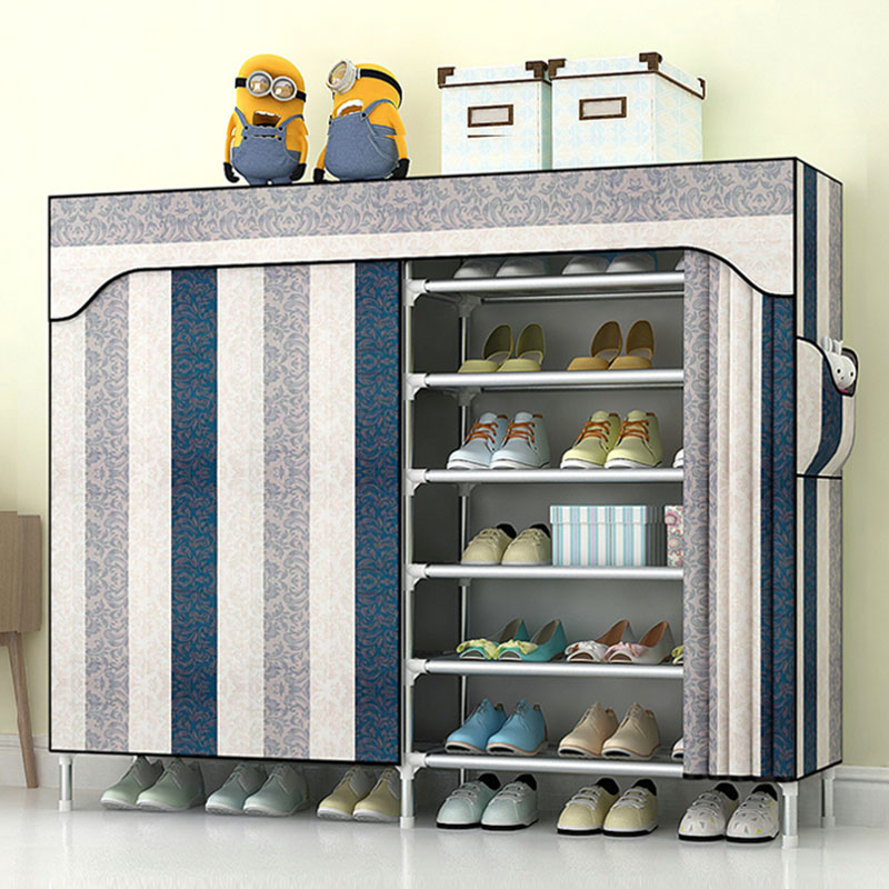 simple shoe cabinet multilayer dustproof shoe rack simple doorway economical dormitory stainless steel storage rack household