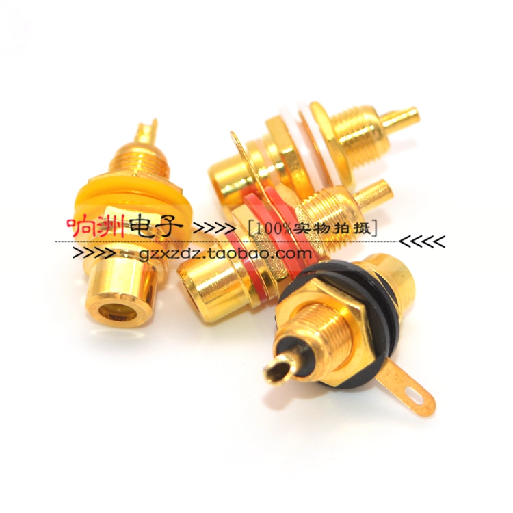 Premium Plated Gold Lotus Female Lotus Plug AV Audio Sound Power Amplifier Rca Lotus Mother Socket Audio And Video