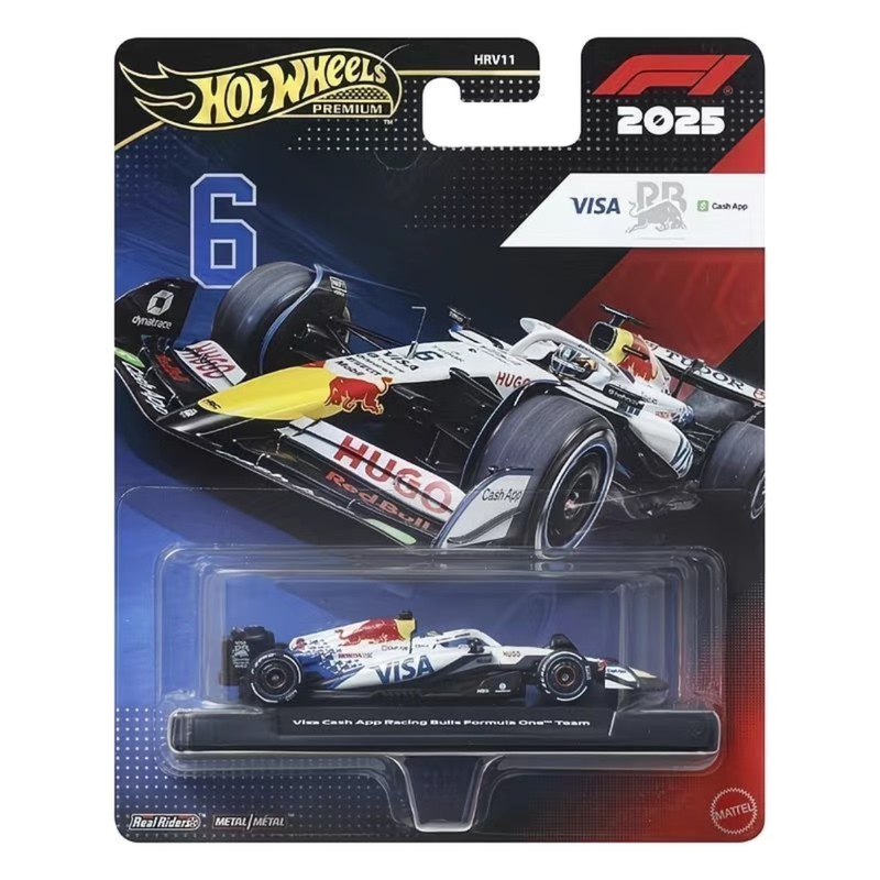 Hot Wheels Car Culture Gold Label Premium 2025 F1 Visa Red Bull Team 2 No. 6 Racing Car Model