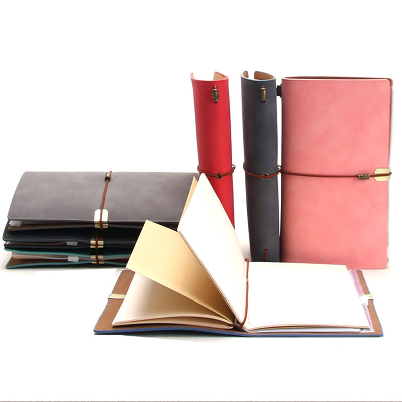 Notebook custom LOGO Japanese retro handbook personality this creative notepad imitation leather strap a6 manuscript