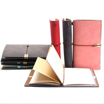 Notebook Custom LOGO Japanese Retro Handbook Personality Creative Notepad Imitation Leather Strap a6 Handbook