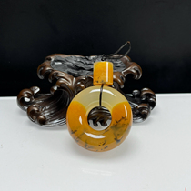 Ruihuang Cui Natural Jade Yunnan Huanglong Jade Fine Jewelry Straw Flower Donut Pendant Sweater Chain Certificate