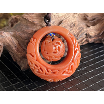 Ruihuang Cui Natural Jade Yunnan Huanglong Jade Fine Jewelry Full Red Zibuckle Pendant Certificate of Accessibility