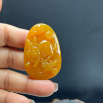 Ruihuang Cui Natural Jade Fine Jewelry Burmese Material Huanglong Jade Jade Rabbit Pendant Sweater Chain Jade Pendant Pendant Gift