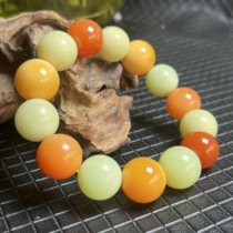Ruihuang Cui natural jade and Burmese material yellow dragon jade multi-treasure Buddha beads bracelet 16mm