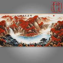 Pure hand-painted authentic Chinese painting Landscape banner Lucky cornucopia Living room office Feng Shui patron map