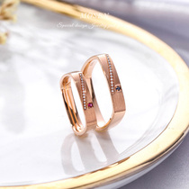 Mosen Mosen jewelry square diamond ring to ring 18K gold inlaid diamond ring men and women couples jewelry customization