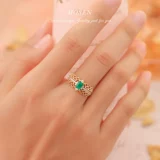 末森 Ювелирное украшение, кольцо, инкрустация камня, золото 750 пробы, материал, легкий роскошный стиль, делается под заказ