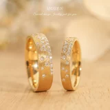 末森 Ювелирное украшение, инкрустация камня, кольцо подходит для мужчин и женщин для влюбленных, золото 750 пробы, легкий роскошный стиль, делается под заказ