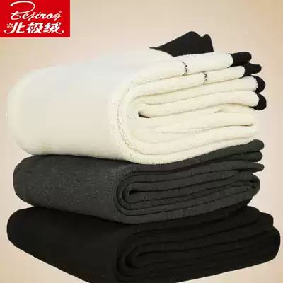 Arctic velvet warm pants men's middle-aged and elderly plus velvet thickened high-waisted cotton pants Winter lamb velvet large size base cotton pants