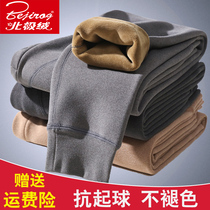 Arctic velvet warm pants Mens velvet thickened high waist leggings large size youth loose wool pants wear thin velvet cotton pants