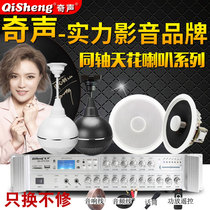 Qisong coaxial ceiling ceiling horn bulb sound ceiling speaker restaurant radio background music constant pressure power amplifier