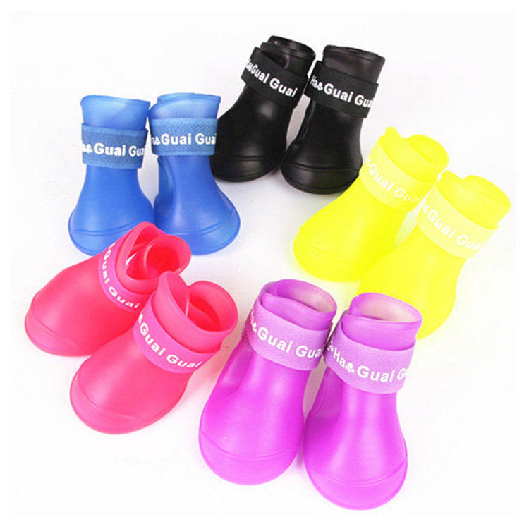Pet Supplies Outdoor Rain Shoes Dogs Canine Fluorescent Waterproof Rubber Shoes Teddy Pooch Snowy Ruby Bear Shoes