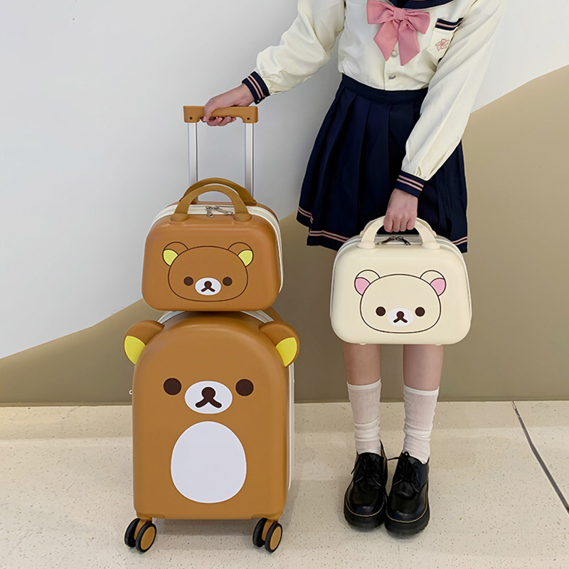 Internet Celebrity New Cute Cartoon Suitcase 20inch Lightweight and Portable Carry-On Luggage for Girls and Students, Travel Trolley Case
