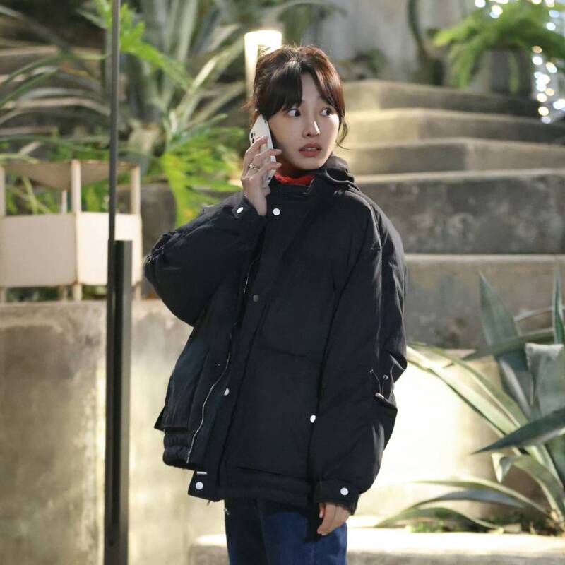 2025 Winter Bai Baihe and Jian Bing Same Style Black Cotton Jacket for Women, Loose Thickened Short Jacket, Cotton Coat, Cotton Padded Jacket