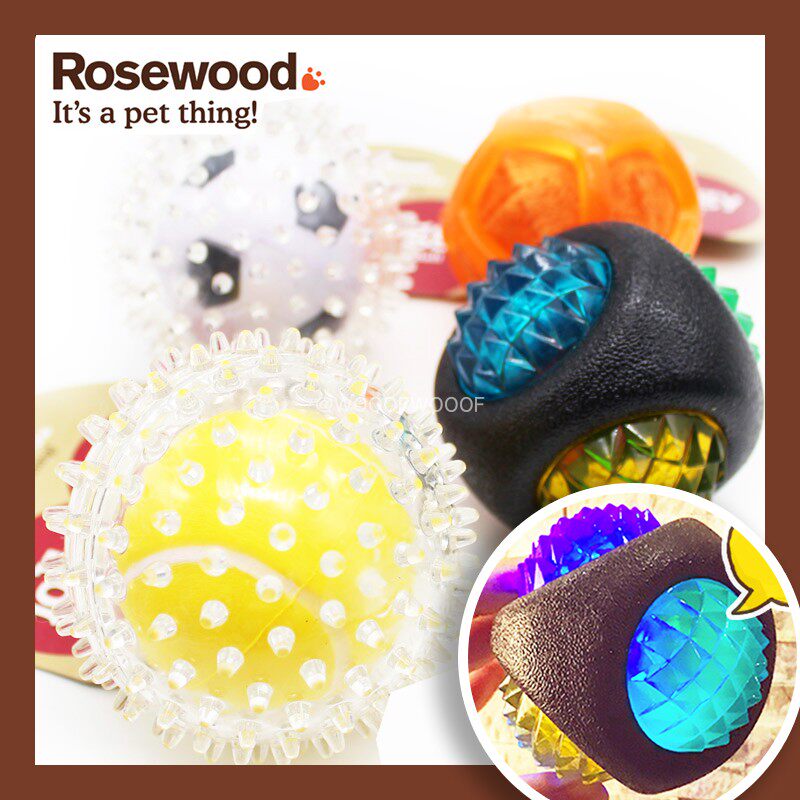 Rosewood UK imports Jolly Doggy jump ball glowing ball dog grindled interactive tooth-cleaning toy