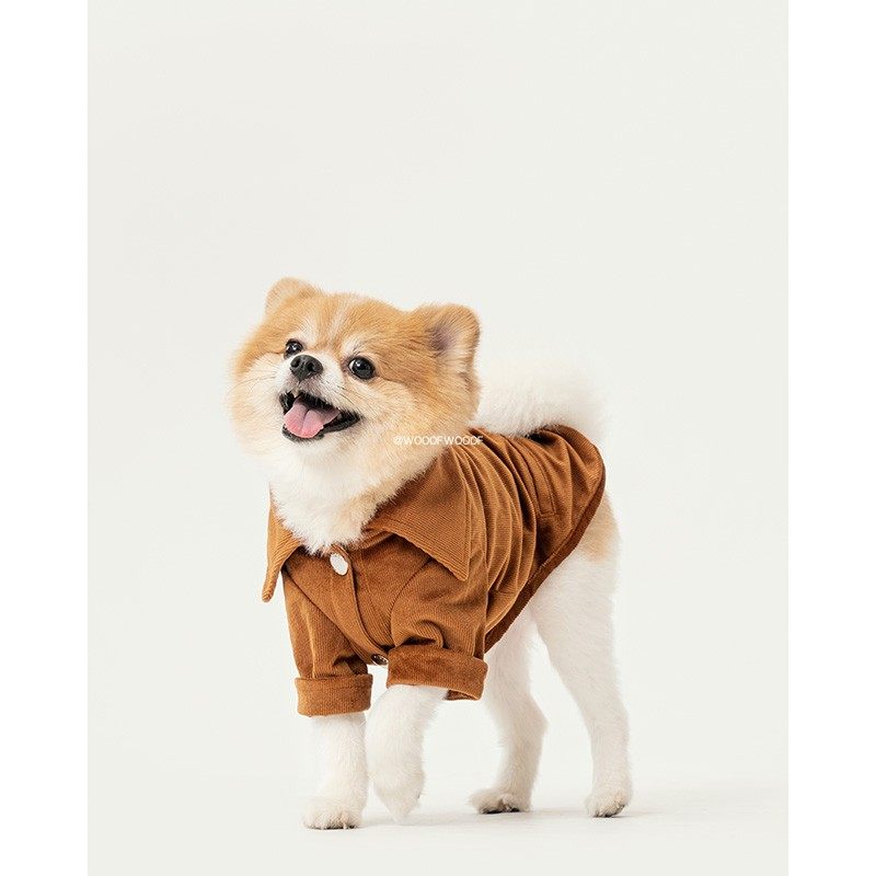 American Peedom Flannel Striped Shirt Medium Size Small Dog Dogs Cat Pets Clothes Warm Light Core Suede Jacket