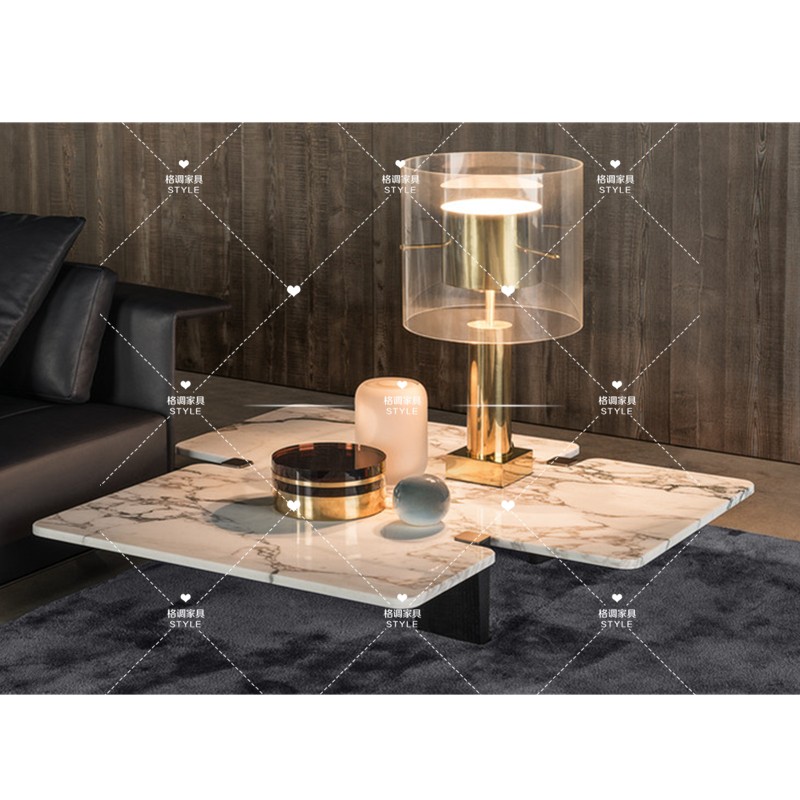 Sample room design marble tea table postmodern personality small family type side several European style light lavish living room sofa side table