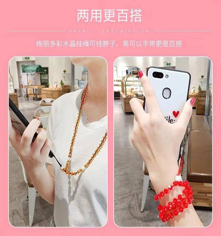 Điện thoại di động tinh thể chuỗi treo dài tinh khiết dệt tay điện thoại dây đeo thời trang kim cương nữ cá tính treo cổ sáng tạo vòng đeo tay - Phụ kiện điện thoại di động ốp lưng redmi note 8 pro