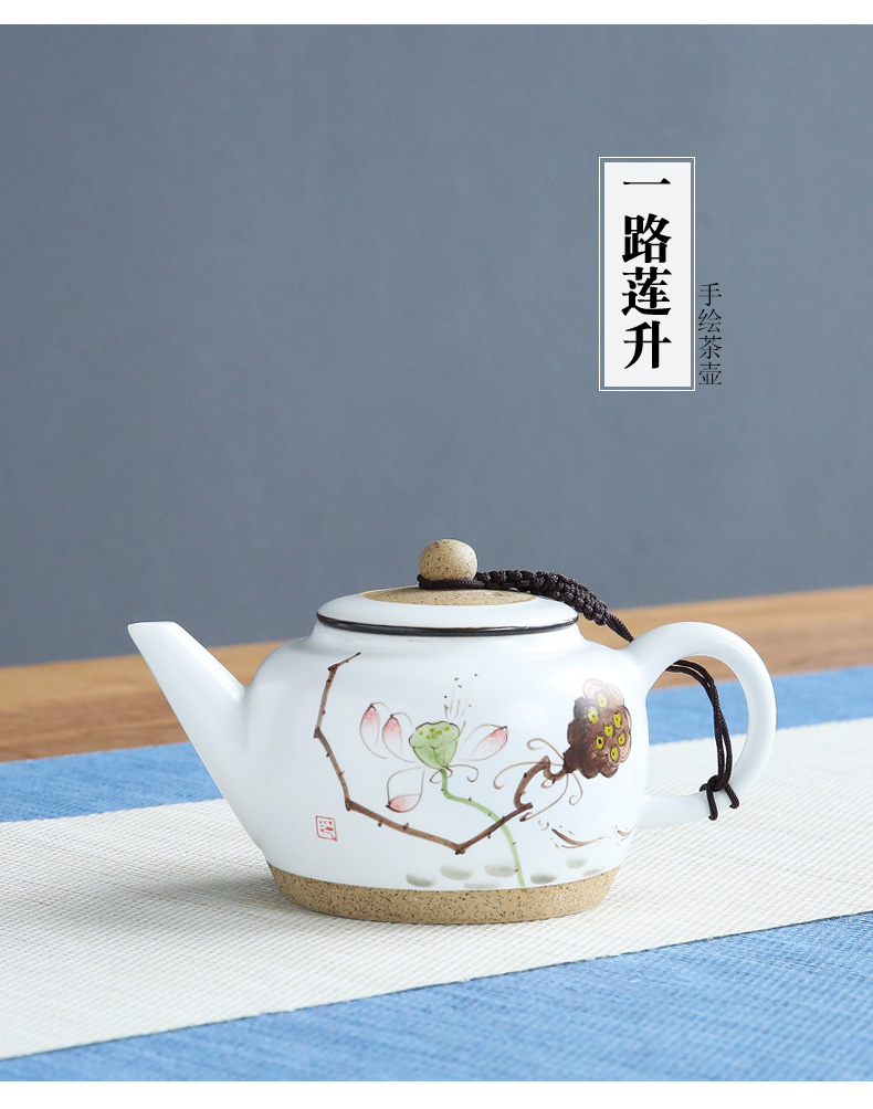 Hand - made ceramic teapot household kung fu tea set of the filter tea clay teapot single pot of large size by Hand