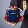 Contrast color When the dynasty Yipin Ceramic three-cai Gaiwan Tea cup Kung Fu Tea cup Medium cup Tea bowl Chinese tea bowl depicting gold