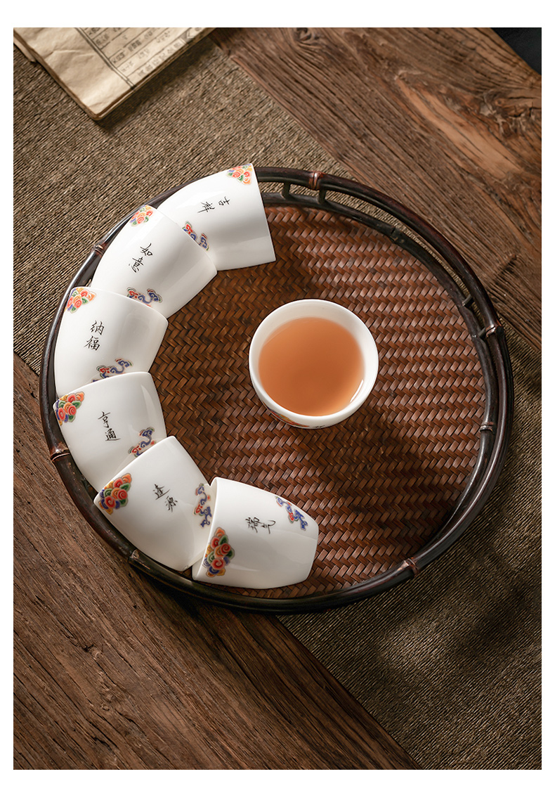 Xiangyun delight in dehua white porcelain teacup master kung fu tea cups ceramic sample tea cup cup single CPU can be customized