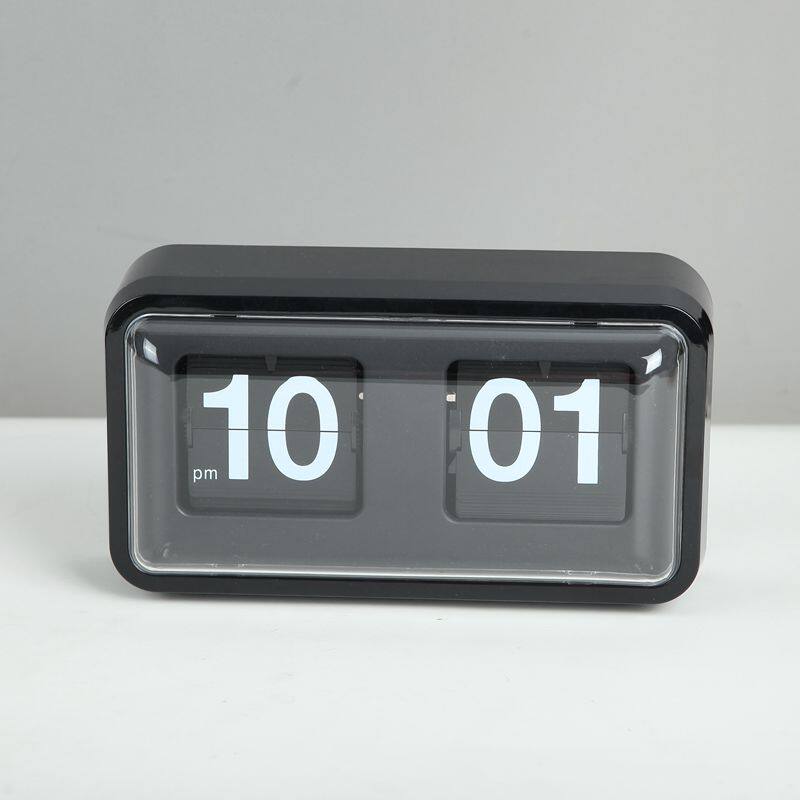 Dutch design glass cover page-turning clock muted core fashion anti-grey living room book room retro bedroom desk clock Eurostyle-Taobao