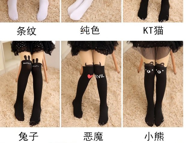 Mùa xuân và Mùa Thu phim hoạt hình hai màu khâu cô gái pantyhose trẻ em của vớ vớ ống giả sinh viên trên đầu gối đáy vớ