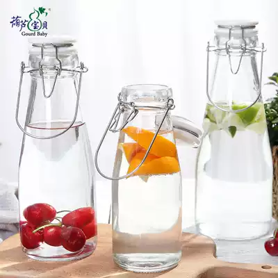 Sparkling wine glass bottle sealed bottle with lid household high grade grape fruit wine sealing jar food grade special wine bottle empty bottle