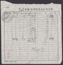 New China Post Office Money Order Cash Register Postmark 56 12 31 Songjiang (Pavilion 3) Jiangsu (now Shanghai)