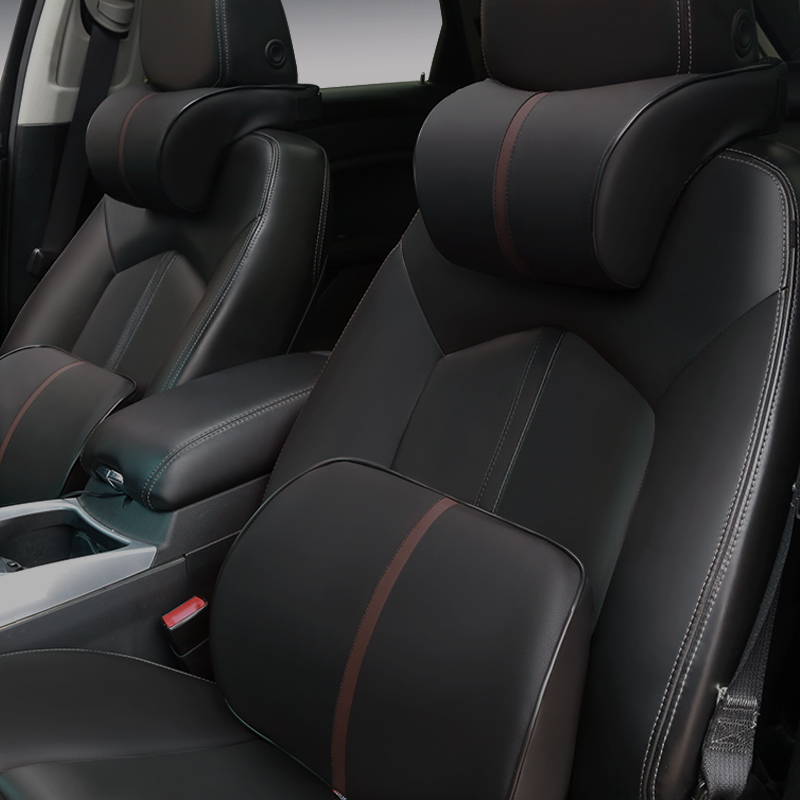 Car Headrest Memory Foam Lumbar Support Seat Cushion Neck Pillow Car Pillow Pair of Backrest Cushions Neck Pillows Car Accessories