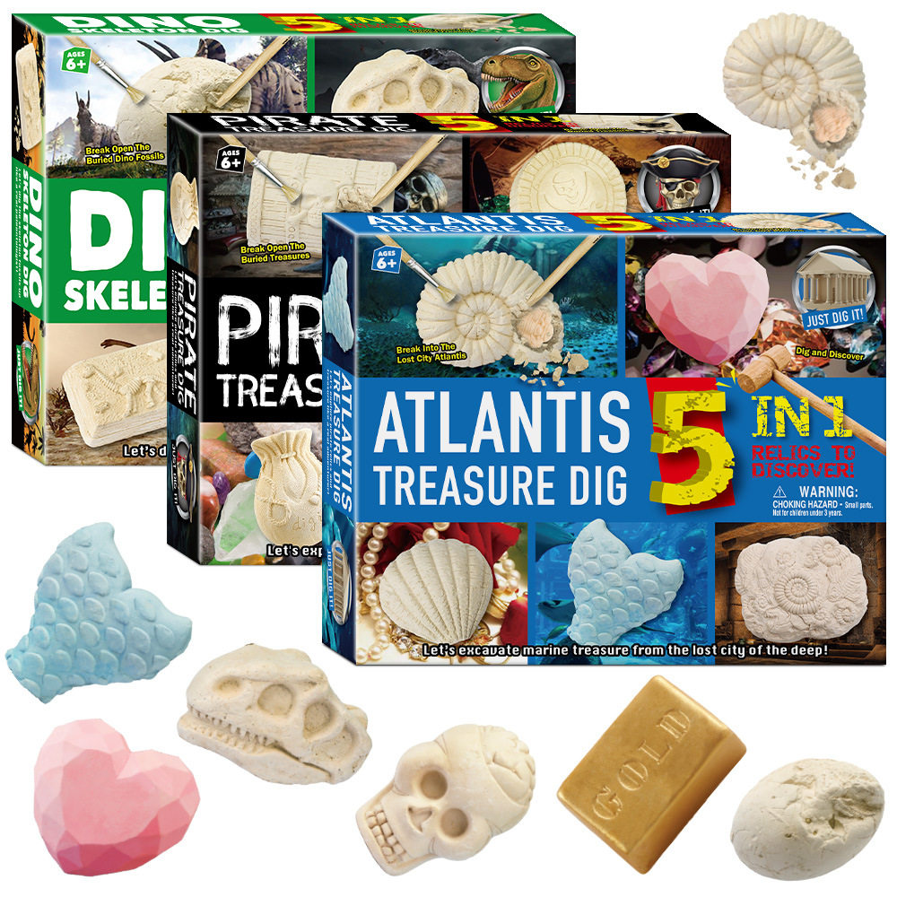 Educational Toys Archaeological Digging Tools Dinosaur Pirate Set Children's Puzzle DIY Boys and Girls Birthday Gift