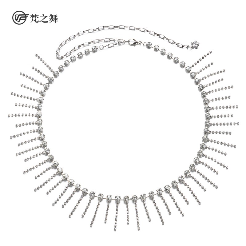 The Sanskrit dance belly dance new fine water drill waist chain dance chain meter performance practice accessories flow Su drill chain